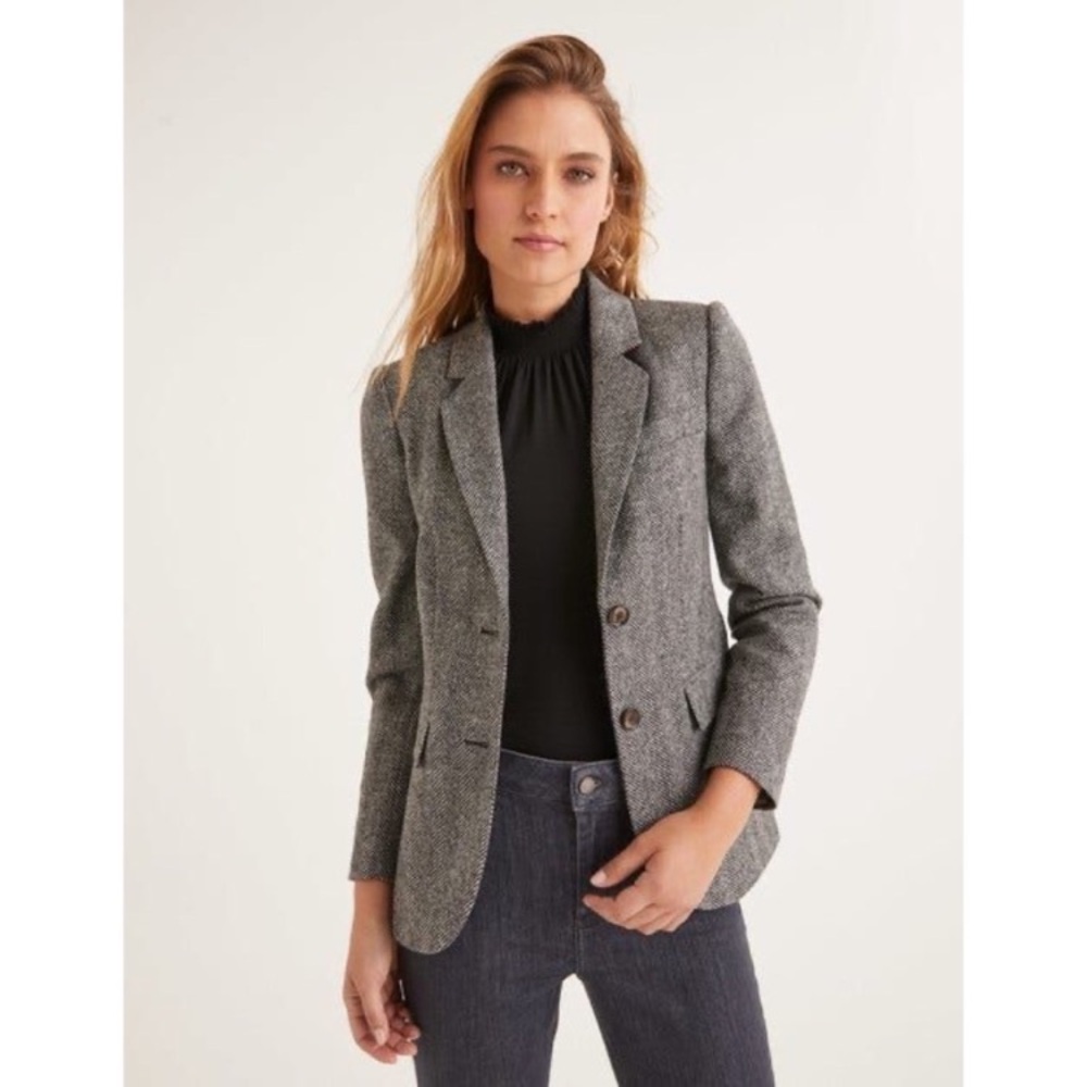 Nwt Boden 100% Wool heritage British Tweed Herringbone Blazer